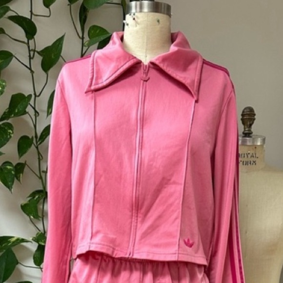 ADIDAS ORIGINAL • pink 70s style track jacket - Picture 3 of 5